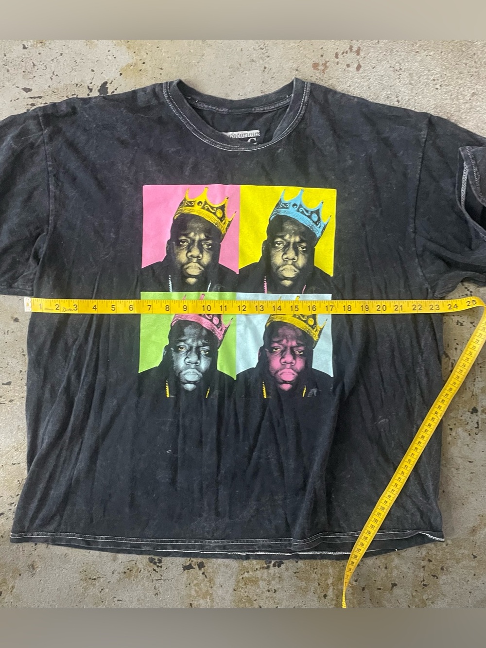 The Notorious B.I.G. Black Graphic Washed Tee with Colorful Four-Panel Sz XL - Picture 5 of 6